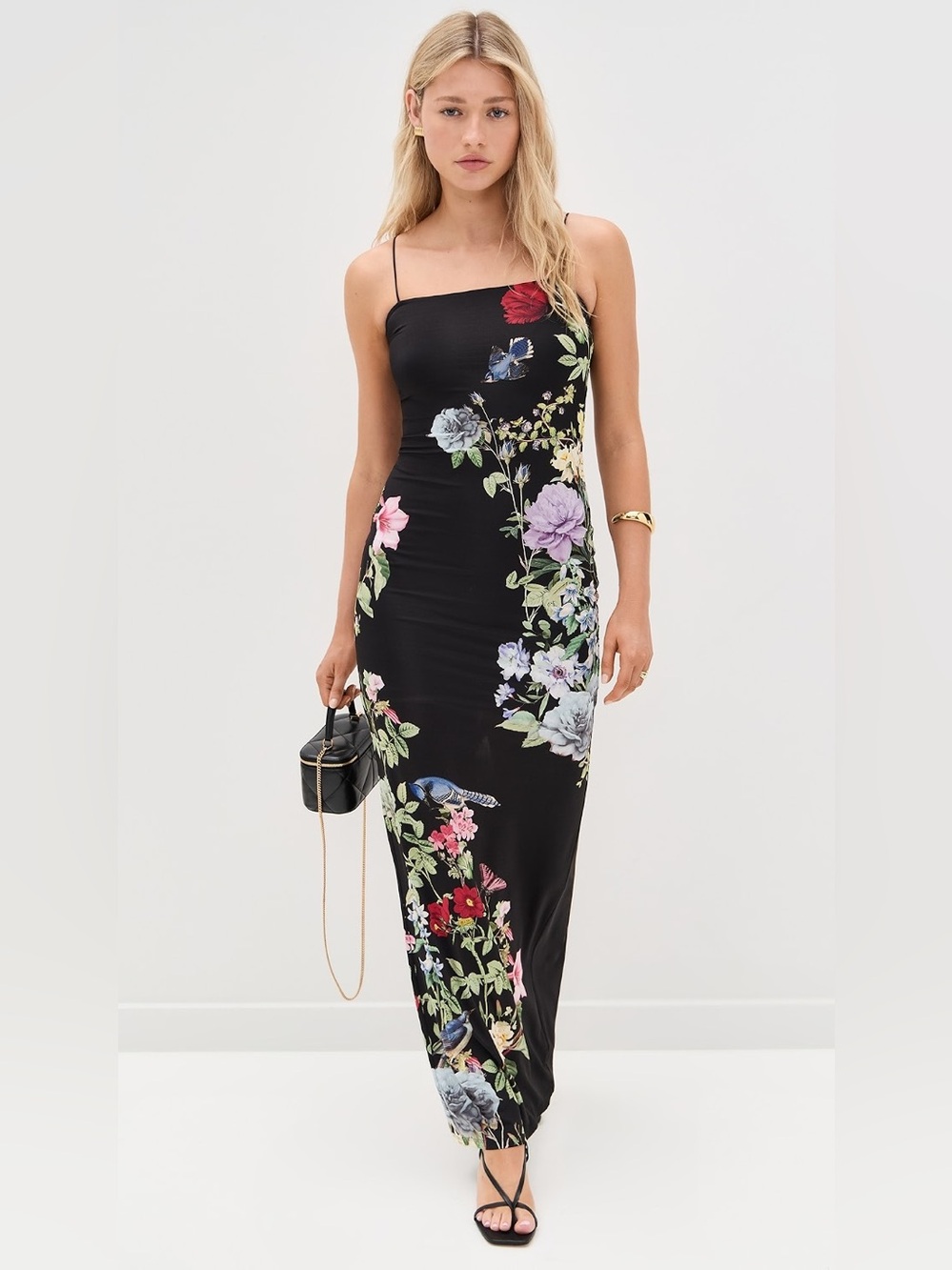 NEW Alice + Olivia Fifi Maxi Dress In Black Size 10
